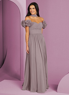 Barbie ♥ Azazie Bridesmaid Dresses Dusk A-Line Off the Shoulder Chiffon Convertible Dress image3