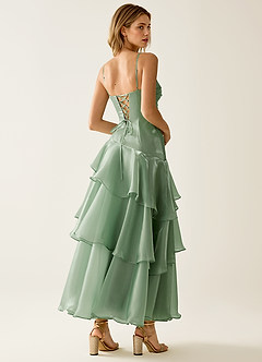 Nicola Sage Satin Ruffled A-line Prom Dress image2