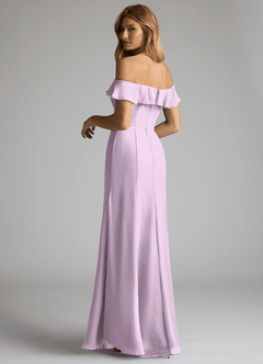 Azazie Sophie Bridesmaid Dresses Frosted Lilac A-Line Off the Shoulder Chiffon Convertible Dress image5