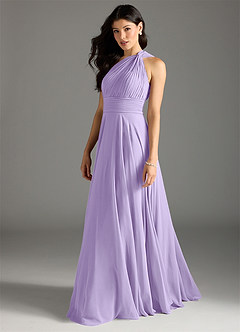 Azazie Charlize Bridesmaid Dresses Lilac A-Line One Shoulder Chiffon Dress image4