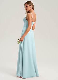 Azazie Terese Bridesmaid Dresses Mist A-Line Pleated Chiffon Dress image5
