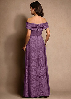 Azazie New Britain Mère de la mariée Robes Robe Trapèze en Blumen-Burnout Plissée Glycine image3