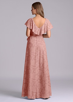 Azazie Lainey Bridesmaid Dresses Rosette A-Line with Pockets Floral Burnout Dress image2