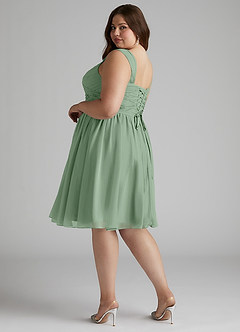 Azazie Angie Bridesmaid Dresses Matcha A-Line Corset Chiffon Dress image12