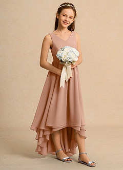 Azazie Kitten Junior Formal Flower Girl Klänningar Klä A-Line i Chiffong image3