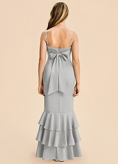 Azazie Fay Junior Silver Mermaid Ruched Stretch Satin Dress image5