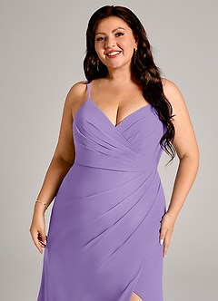 Azazie Maci Bridesmaid Dresses Tahiti Sheath Pleated Chiffon Dress image12