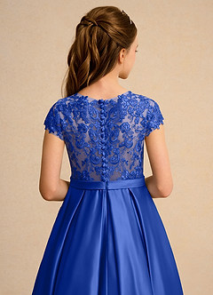 Azazie Bunny Junior Formal vestidos de niña de las flores Vestido de Azul Real de Encaje de Princesa image7