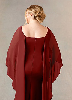 Azazie Dion Mother of the Bride Dresses Terracotta Sheath Scoop Stretch Crepe Dress image13