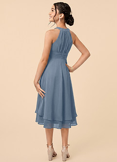 Azazie Linna Junior Twilight A-Line Pleated Chiffon Dress image4