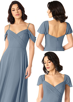 Azazie Tancie Bridesmaid Dresses Twilight A-Line Off the Shoulder Chiffon Convertible Dress image6