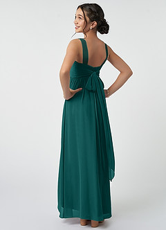 Azazie Kora Junior Peacock A-Line Pleated Chiffon Dress image4