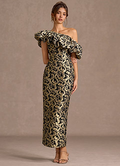 right brain blue and black dress explanation Dress Lahela Black Gold Hōpoelehuaopuna main image 0