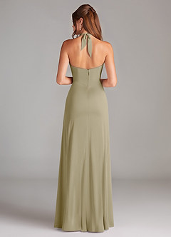 Azazie Elliana Brautjungfernkleider A-Linie Seitliche Cut-Outs Stretch-Satin Kleid Moosgrün image6
