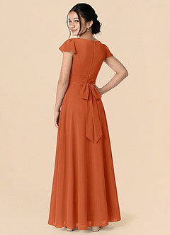 Azazie Payton Junior Klä av A-Line i Chiffong Rosett image2