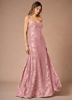 Thalyn Coral Pink Long Prom Dress image3