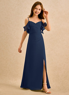 Azazie Pippy Girls Formal Sukienki dla dziewczynek sypiących kwiaty Linia A Dekolt w kształcie serca Szyfon Długość podłogi Sukienka image5
