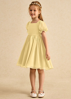 Azazie Jolie Flower Girl Klänningar Klä A-Line i Chiffong med ärmar image5