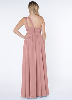 Azazie Molly Final Sale Dusty Rose A-Line One Shoulder Chiffon Dress image2