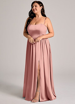 Azazie Calianna Brudtärnklänningar Klä av A-Linje i Stretch Satin Av axeln Rosett Konvertibel image10