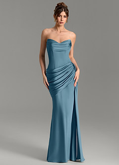 Azazie Zorah Bridesmaid Dresses Bermuda Mermaid Corset Stretch Satin Convertible Dress image3