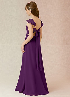 Azazie Everett Junior Grape A-Line Chiffon Dress image4