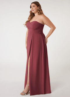 Azazie Arabella Allure Jurken voor bruidsmeisjes Converteerbaar Jurk van Chiffon met A-Lijn Sweetheart Halslijn Merlot image16