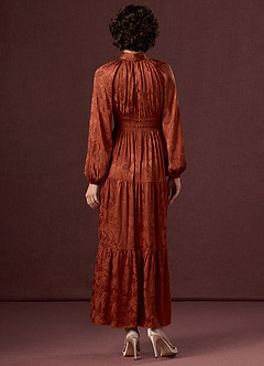 Bronze Metallic Stripe Ruched Detail Dress - Briana