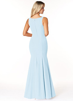 Azazie Rogue Bridesmaid Dresses Sky Blue Mermaid Scoop Side Slit Stretch Crepe Dress image2