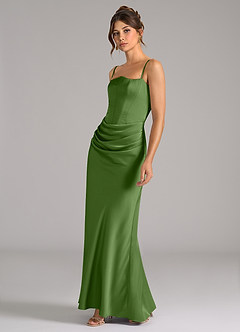 Azazie Debby Bridesmaid Dresses Basil Mermaid Strapless Stretch Satin Convertible Dress image6