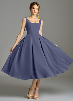 Azazie Amalie Bridesmaid Dresses Stormy A-Line Pleated Chiffon Dress image5