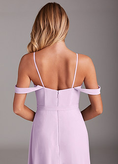 Azazie Aaron Jurken voor bruidsmeisjes Converteerbaar Jurk van Chiffon met A-Lijn Off the Shoulder Frosted Lila image9
