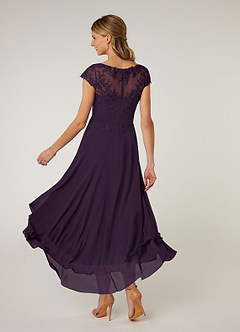 Azazie Shonda Mother of the Bride Dresses Plum Lace Chiffon Dress image4