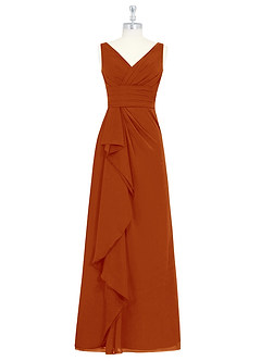 Azazie Julianna Bridesmaid Dresses Paprika A-Line Chiffon Dress image6