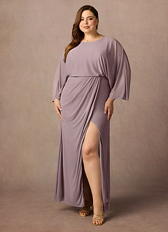 Azazie Ysabella Abiti per la Madre della Sposa Abito Sirena in Maglia Plissettato Dusk image6