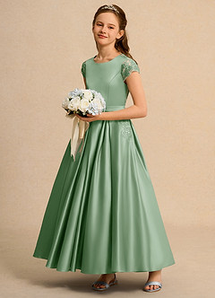 Azazie Bunny Girls Formal Flower Girl Dresses Matcha Ball-Gown Lace Dress image6