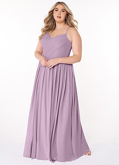 Azazie Cora Bridesmaid Dresses Wisteria A-Line Pleated Chiffon Dress image8