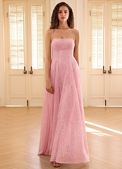 Gleavia Pink A-line Sequin Prom Dress image5