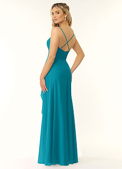 Azazie Naeem Bridesmaid Dresses Jade A-Line V-Neck Ruffle Chiffon Dress image4