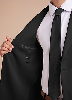 front Owen Noir Costume pantalon léger sur mesure