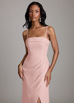 Azazie Aretha Final Sale Dusty Blue A-Line Strapless Chiffon Dress image3