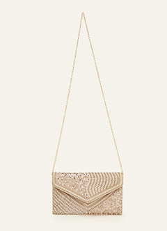 front Pochette enveloppe géométrique à sequins et perles