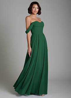 Azazie Loisa Abiti da Damigella Abito Convertibile A-Line in Chiffon Corsetto Verde Scuro image6