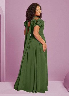 Barbie ♥ Azazie Bridesmaid Dresses Olive A-Line Off the Shoulder Chiffon Convertible Dress image8