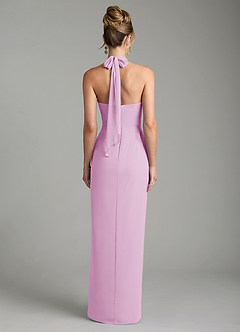 Azazie Arnelle Bridesmaid Dresses Candy Pink Sheath Pleated Chiffon Dress image2