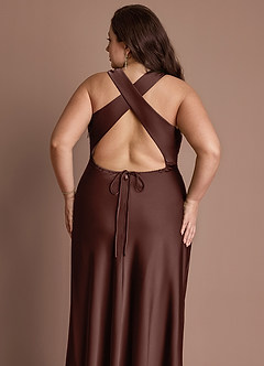 Evadne Mocha Coco Open Back Dress image2