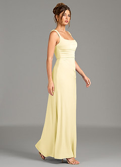 Azazie Agustina Bridesmaid Dresses Lemon Sorbet Mermaid Corset Premium Stretch Jersey Dress image3