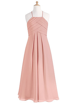 Azazie Ginger Junior Klä av A-Line i Chiffong Plisserad image7