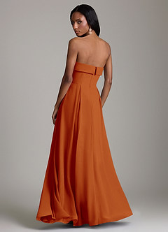 Azazie Lucienne Bridesmaid Dresses Paprika A-Line Strapless Chiffon Convertible Dress image2