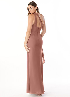 Azazie Maive Bridesmaid Dresses Cedar Rose Sheath Pleated Ruffle Chiffon Dress image4